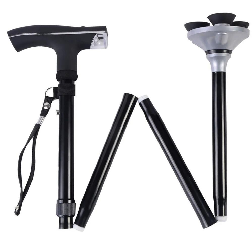 Bastón Plegable Con Luz Seguridad Y Visibilidad Adultos