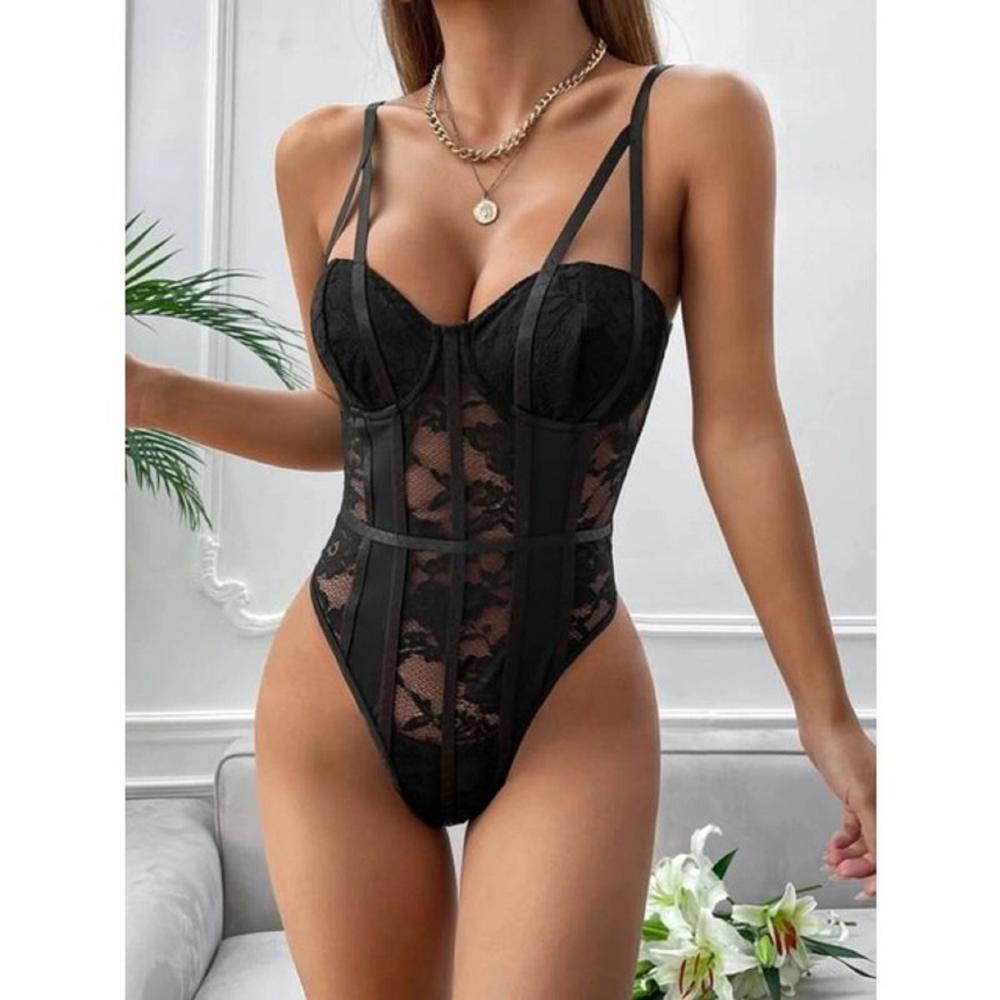 BODY MUJER NEGRO ENCAJE GABRIELA