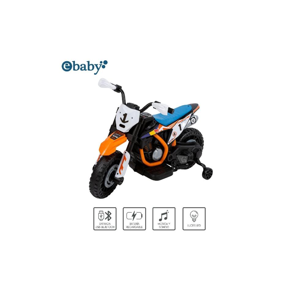 Motocicleta a Batería recargable musical y luces  Ebaby Cod.
