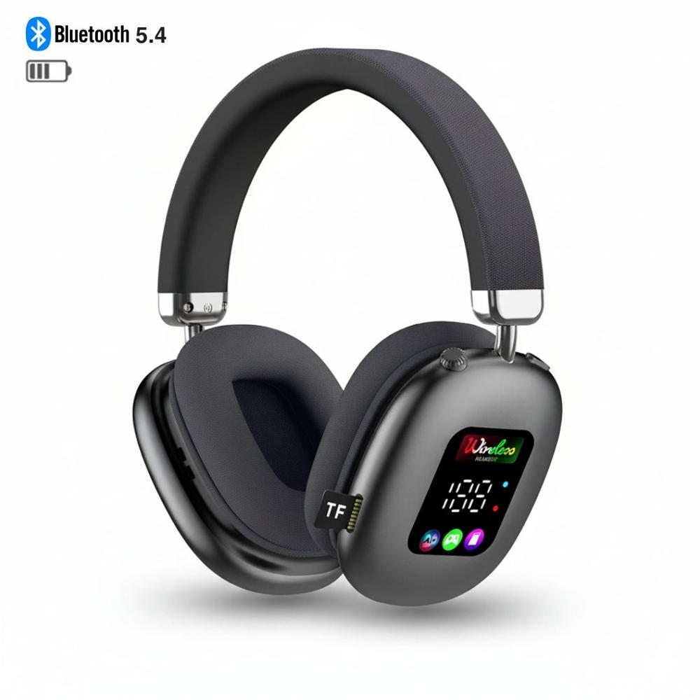 Audífonos Inalámbricos Bluetooth AKZ 616BT Vincha Ajustable con Pantalla Digital