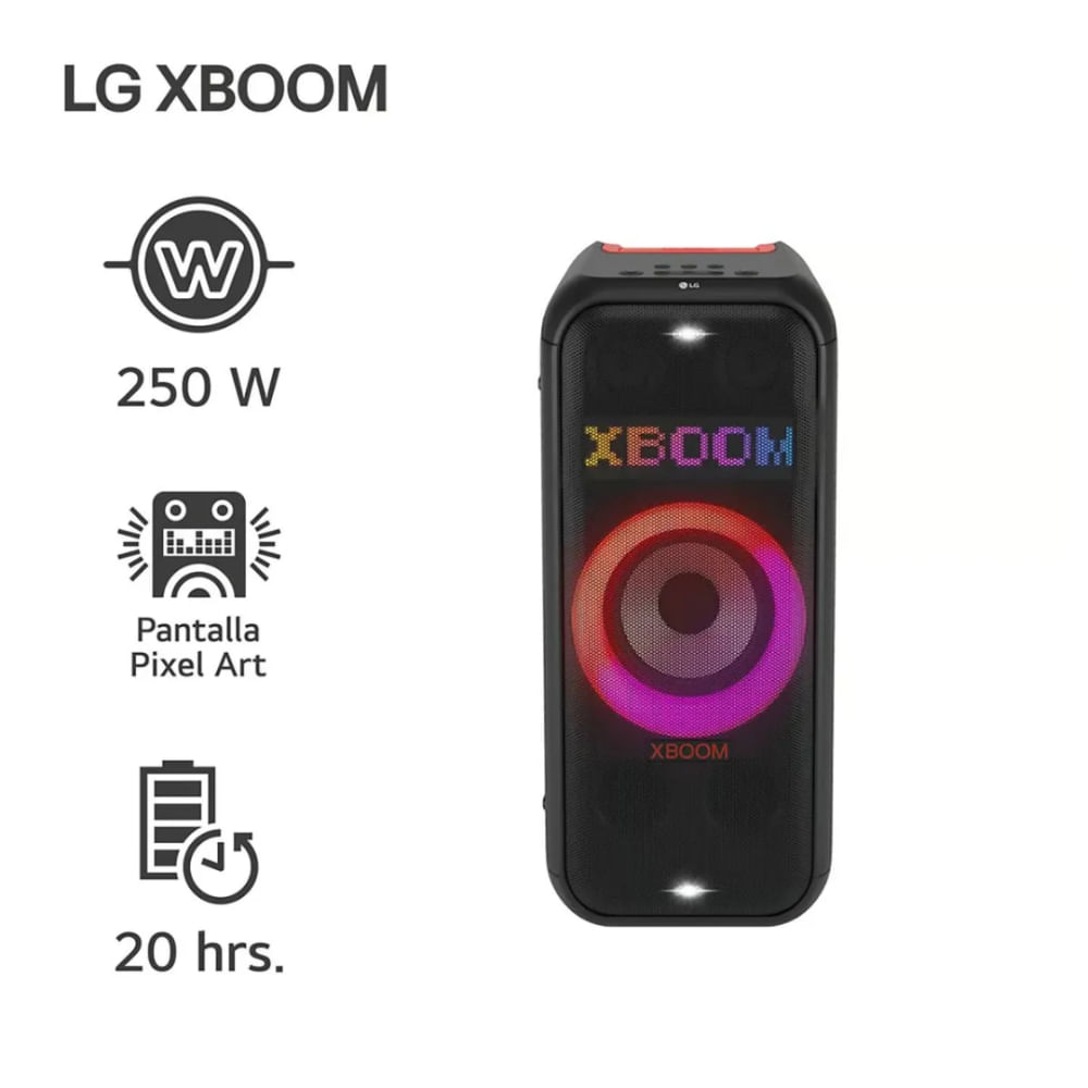 Parlante LG XBOOM XL7S 250W Bluetooth IPX4 Pixel Art