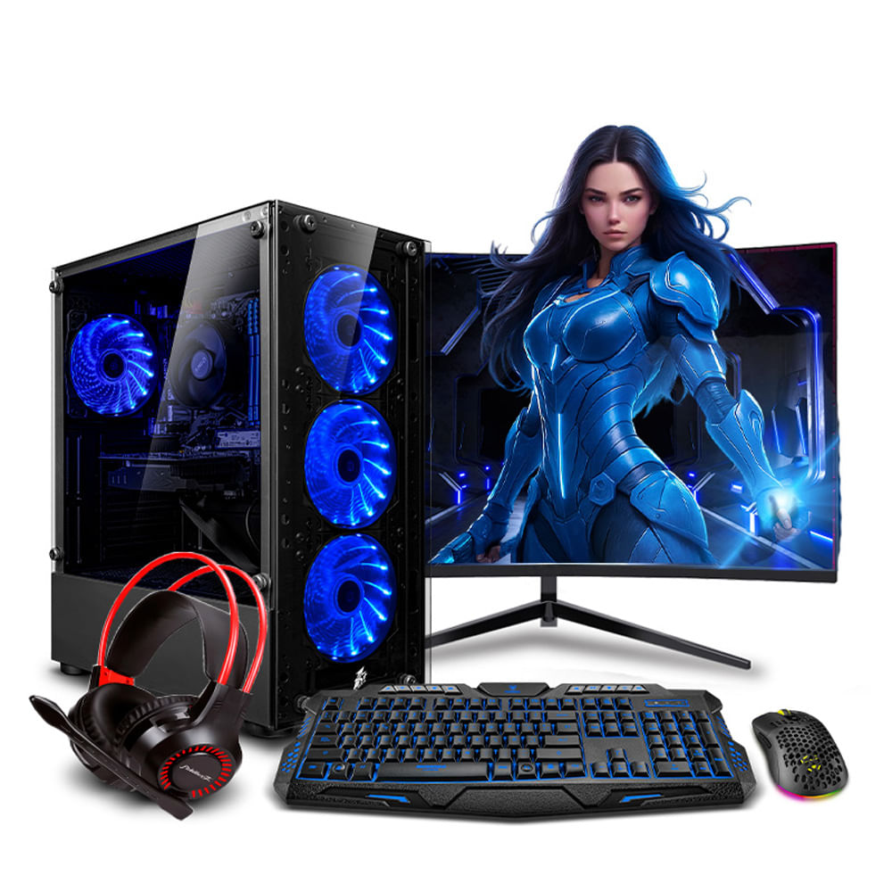 COMPUTADORA GAMER BLUE RYZEN 7 5700 16GB 500GB 24 RTX5060 8GB MI PC LISTA MIPCLISTA
