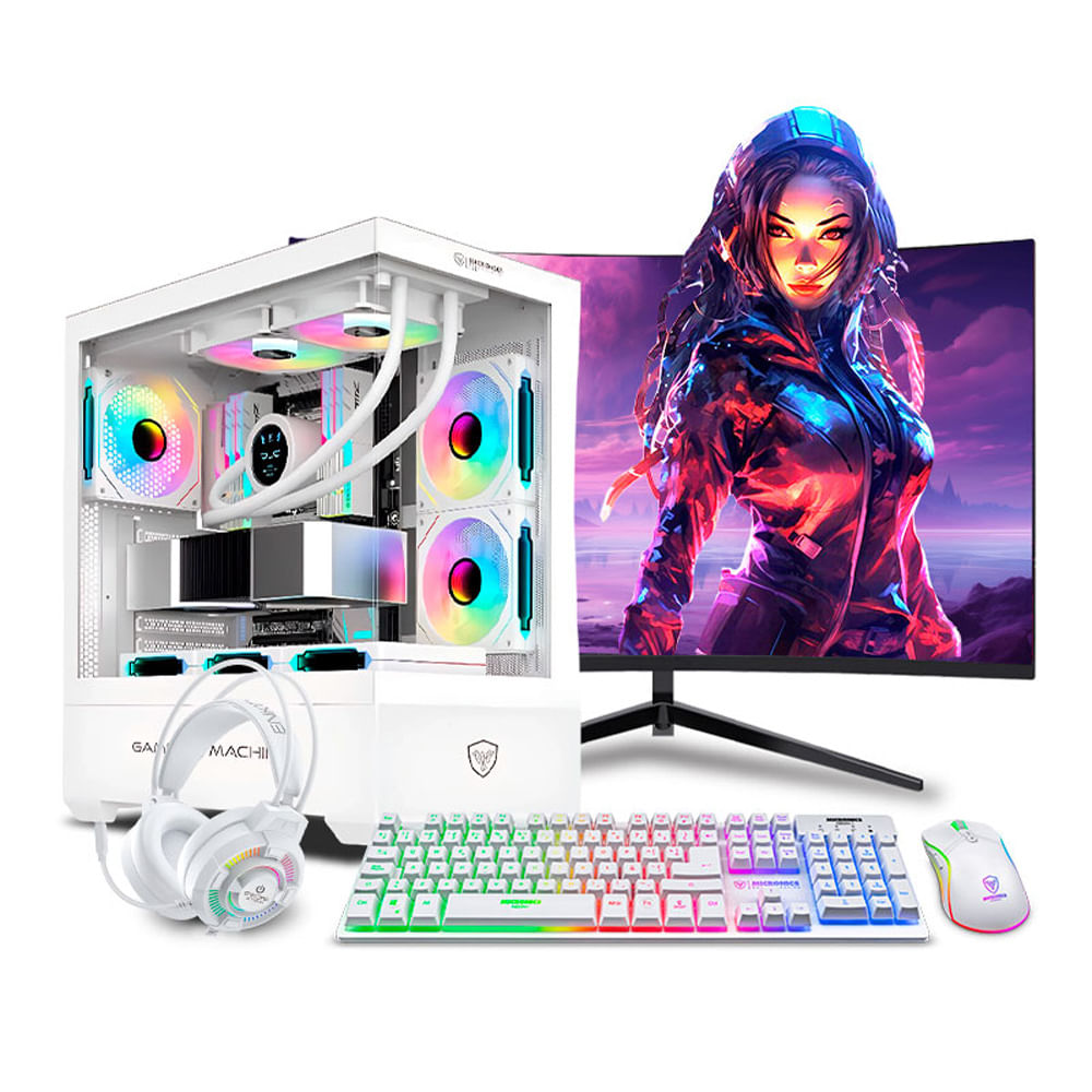 COMPUTADORA GAMER PINK RYZEN 7 5700 32GB 500GB 24 RTX5050 8GB MI PC LISTA MIPCLISTA