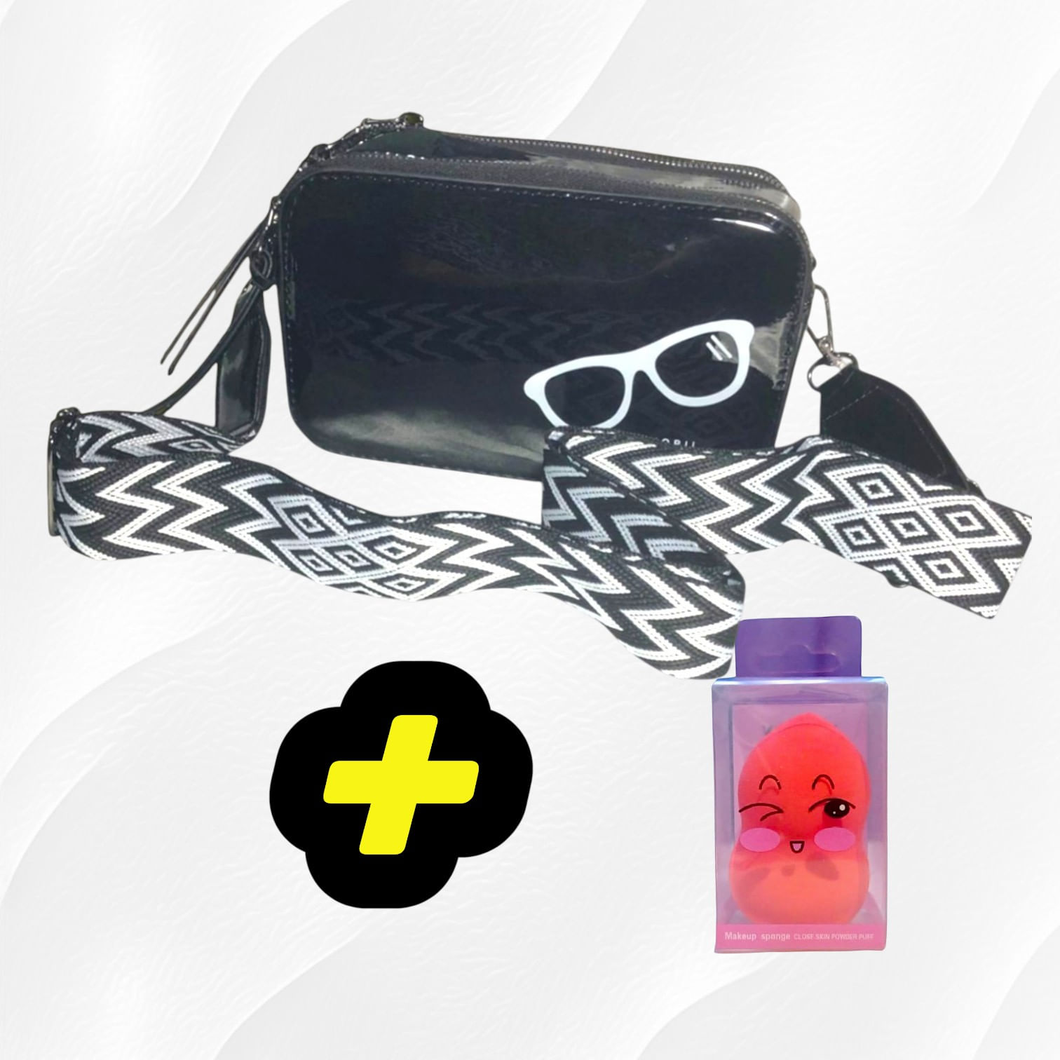 CARTERA CASUAL CHAROL NEGRO DE REGALO ESPONJA BLENDER