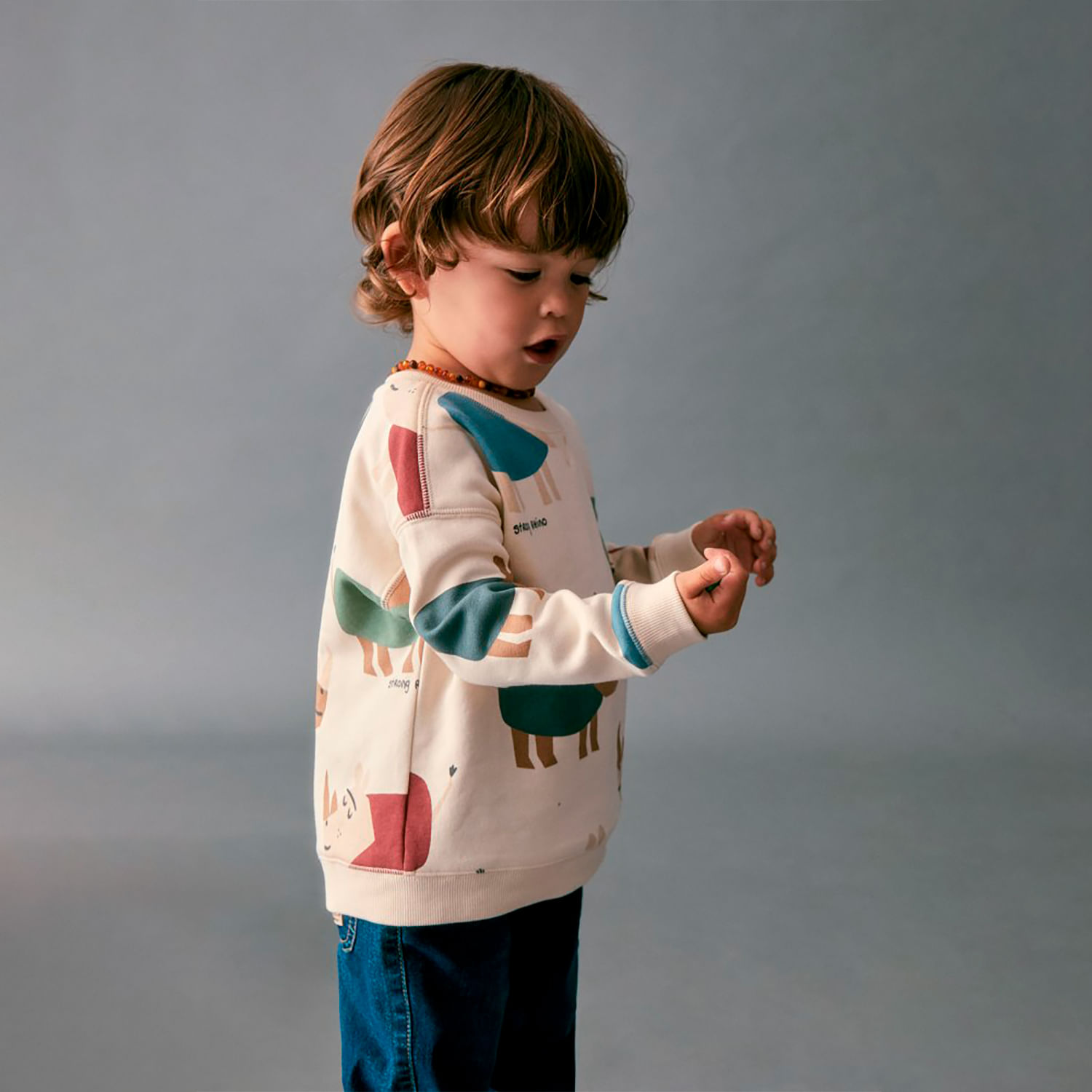 Polera Bebé Niño Sfera  Estampada Rinoceront Crudo