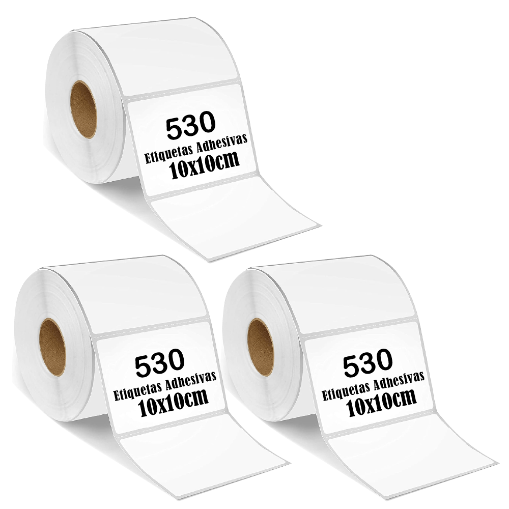 Rollo 530 Etiqueta Termica Termica 10x10cm Pack 3 Rollos