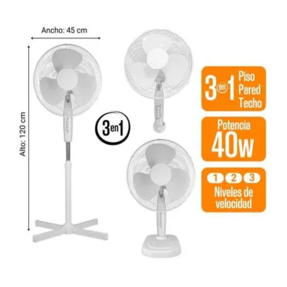 Ventilador Orange de Pie 3 en 1 FS40-24 Blanco 3 Velocidades