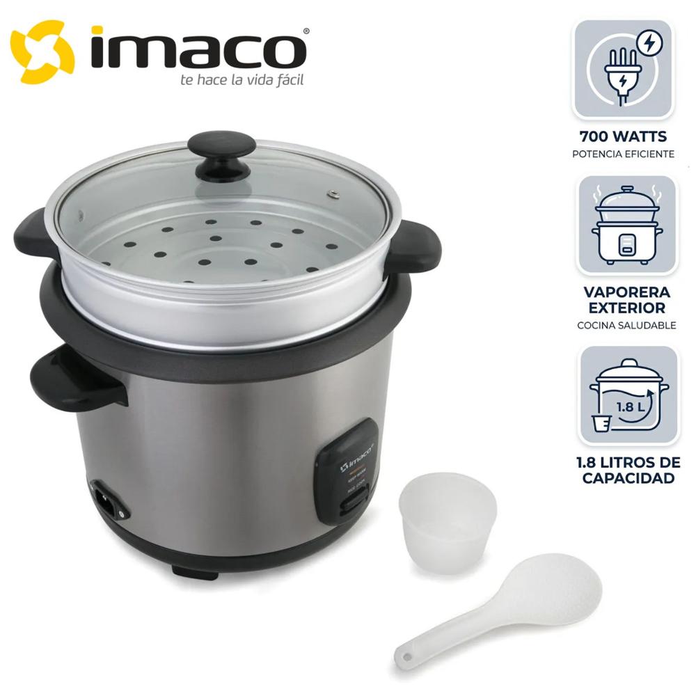 Arrocera Multiusos Imaco RC 018S 1,8 litros con Vaporizador Antiadherente