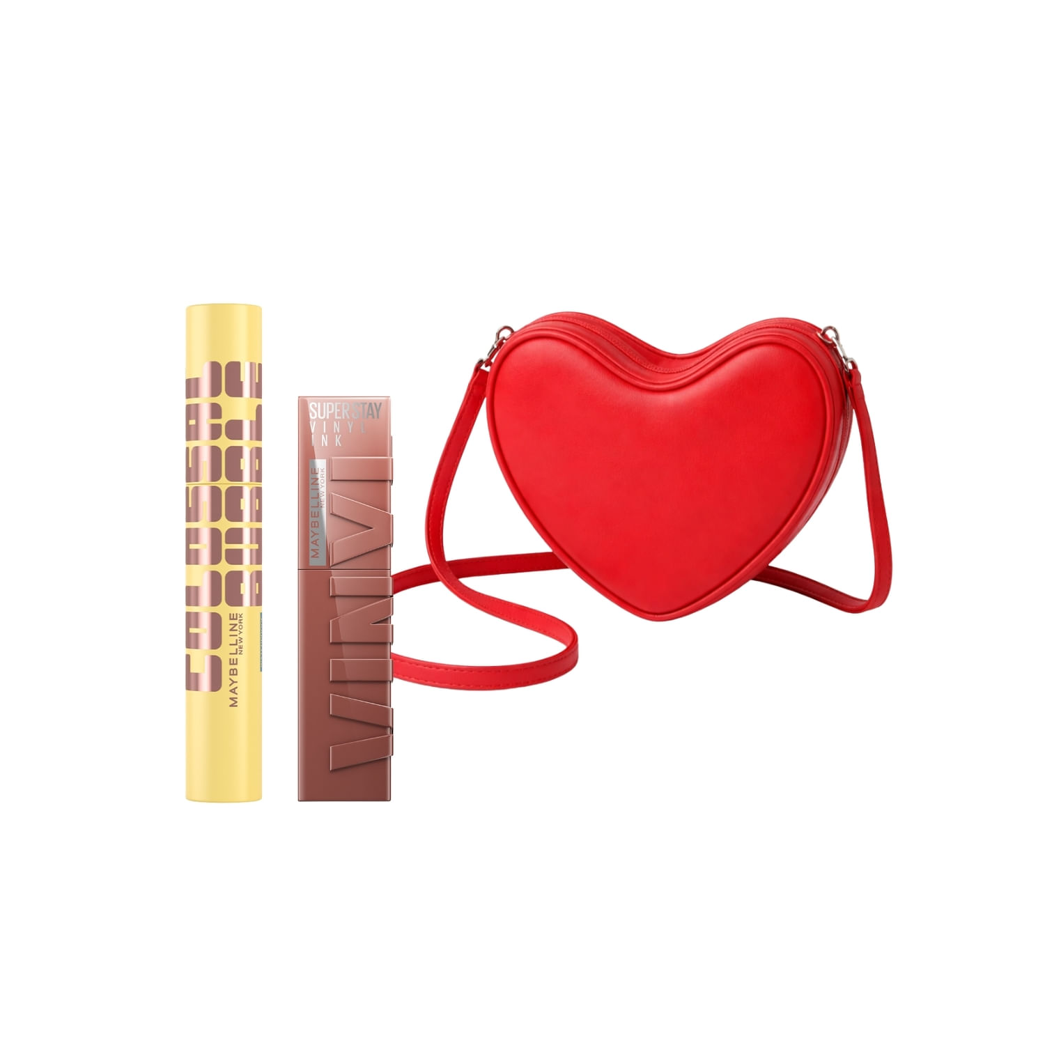 Set De Maquillaje Maybelline Máscara De Pestañas Bubble Wtp + Labial Líquido Vinyl Ink Punchy