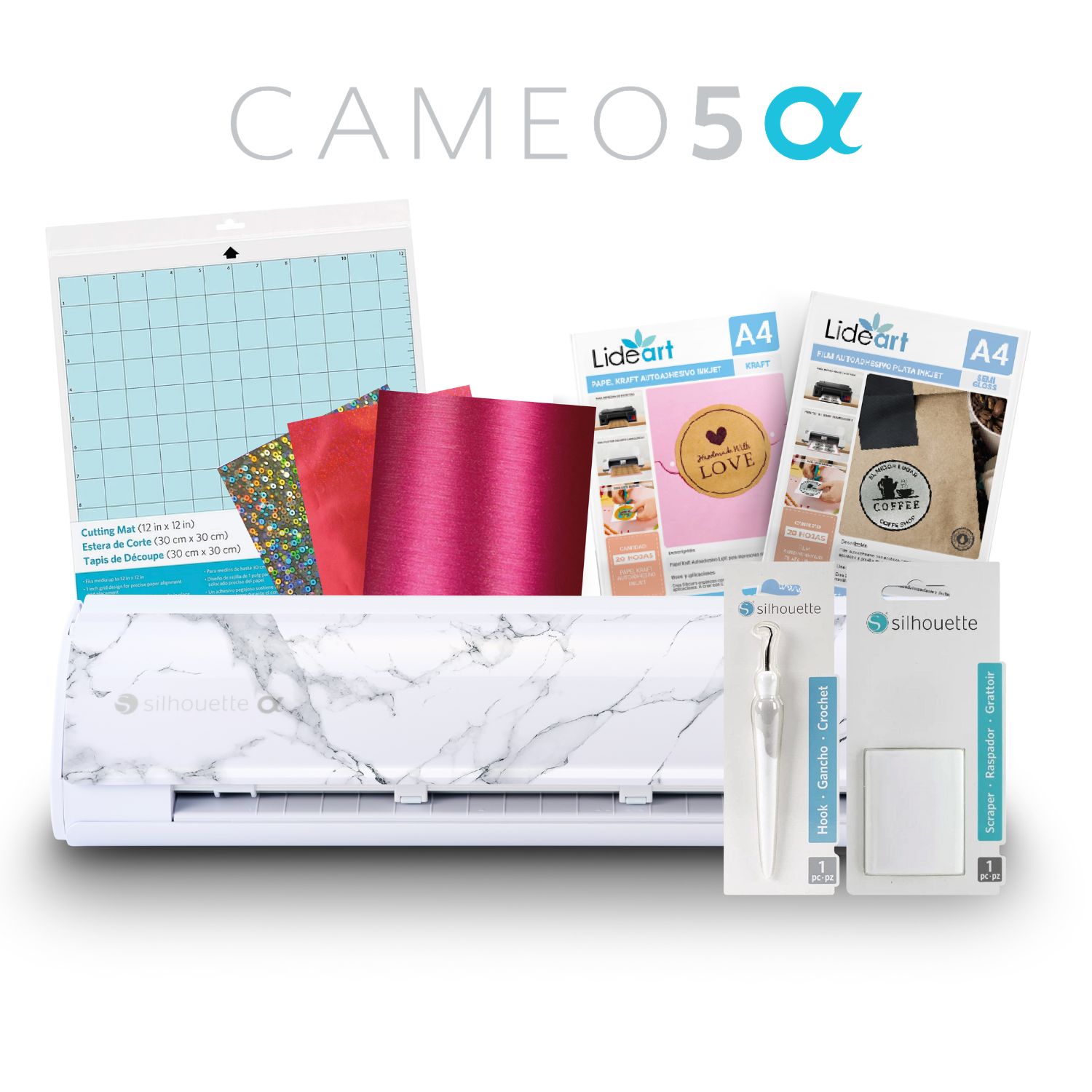 Kit Básico Silhouette Cameo 5 Alpha Mármol y Accesorios