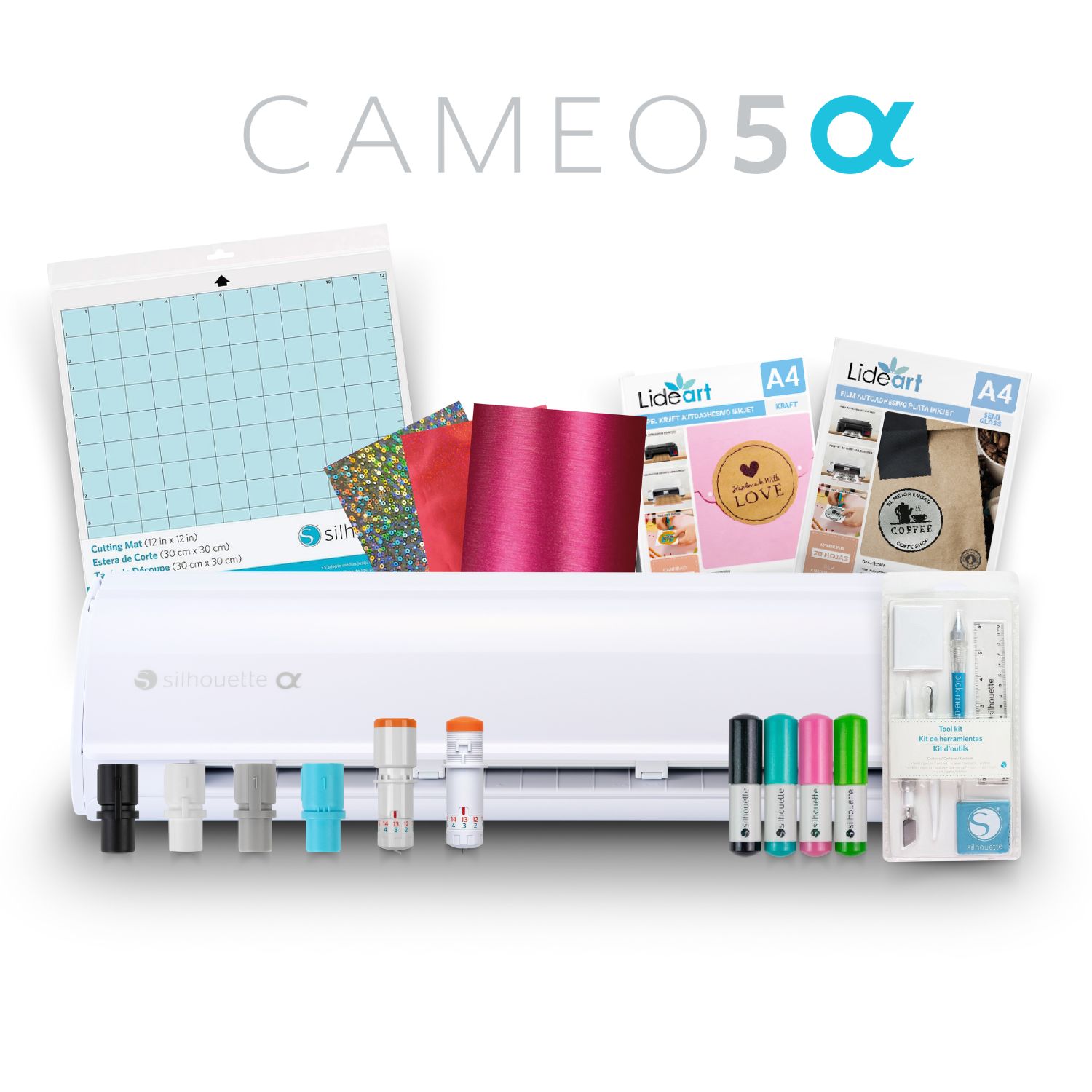 Combo Full Silhouette Cameo 5 Alpha Blanco y Cuchillas