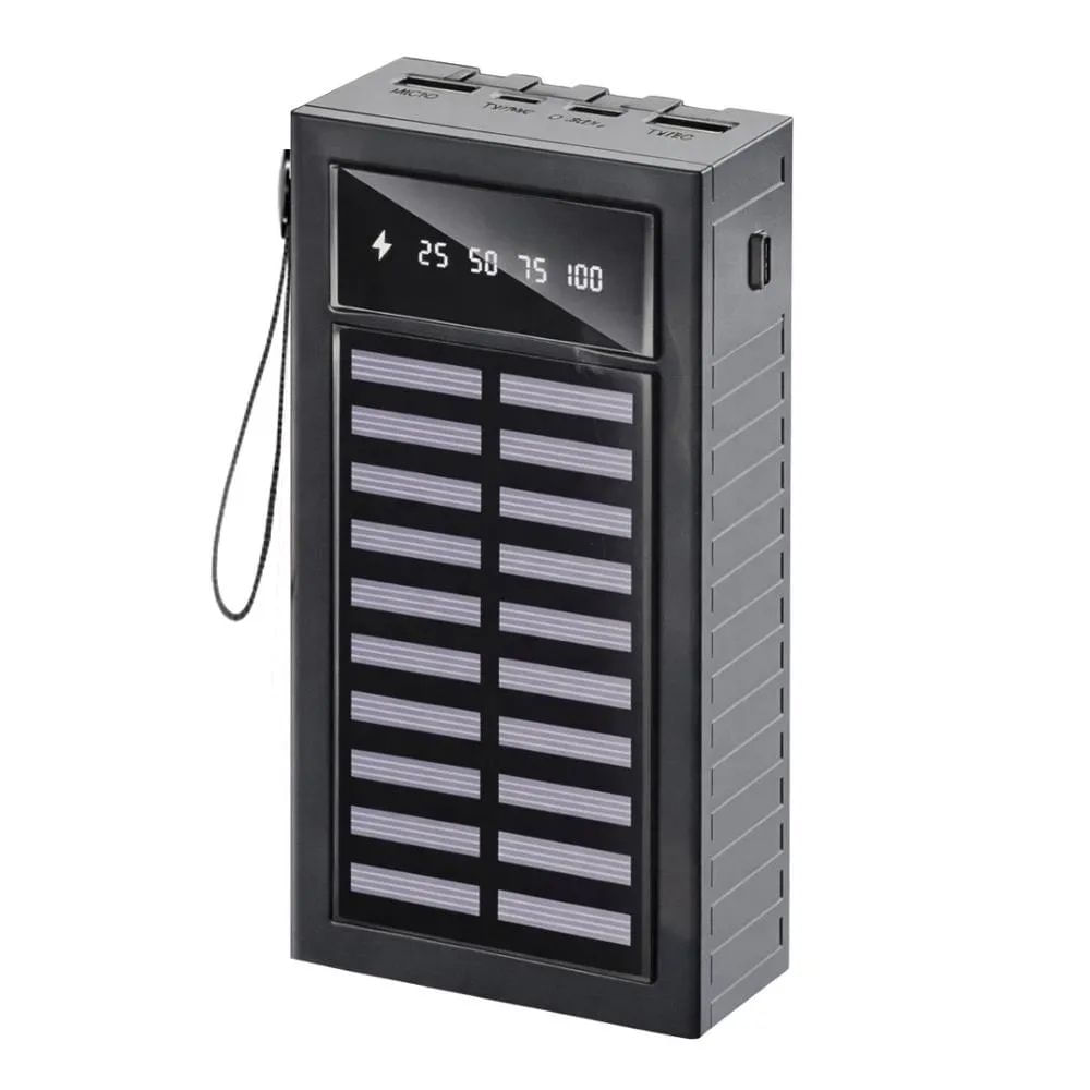 Power Bank Con Panel Solar De 20000 mAh LK-273 Con Luz LED