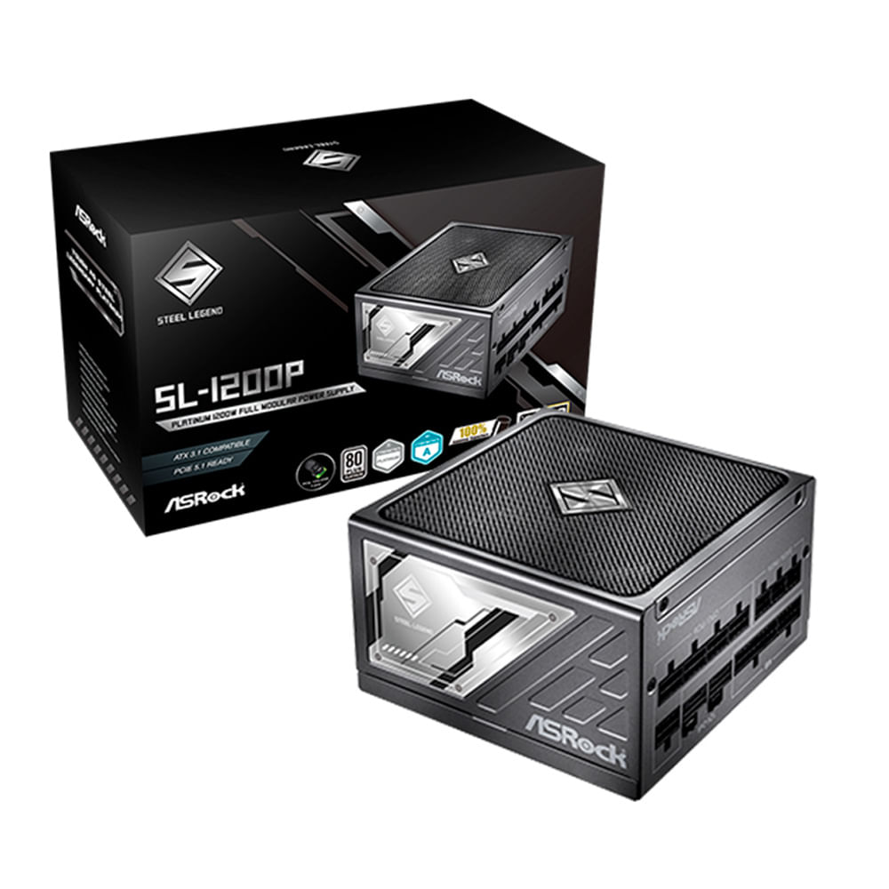 Fuente de alimentación ASRock Steel Legend SL-1200P 1200 W 80 PLUS Platinum full modular