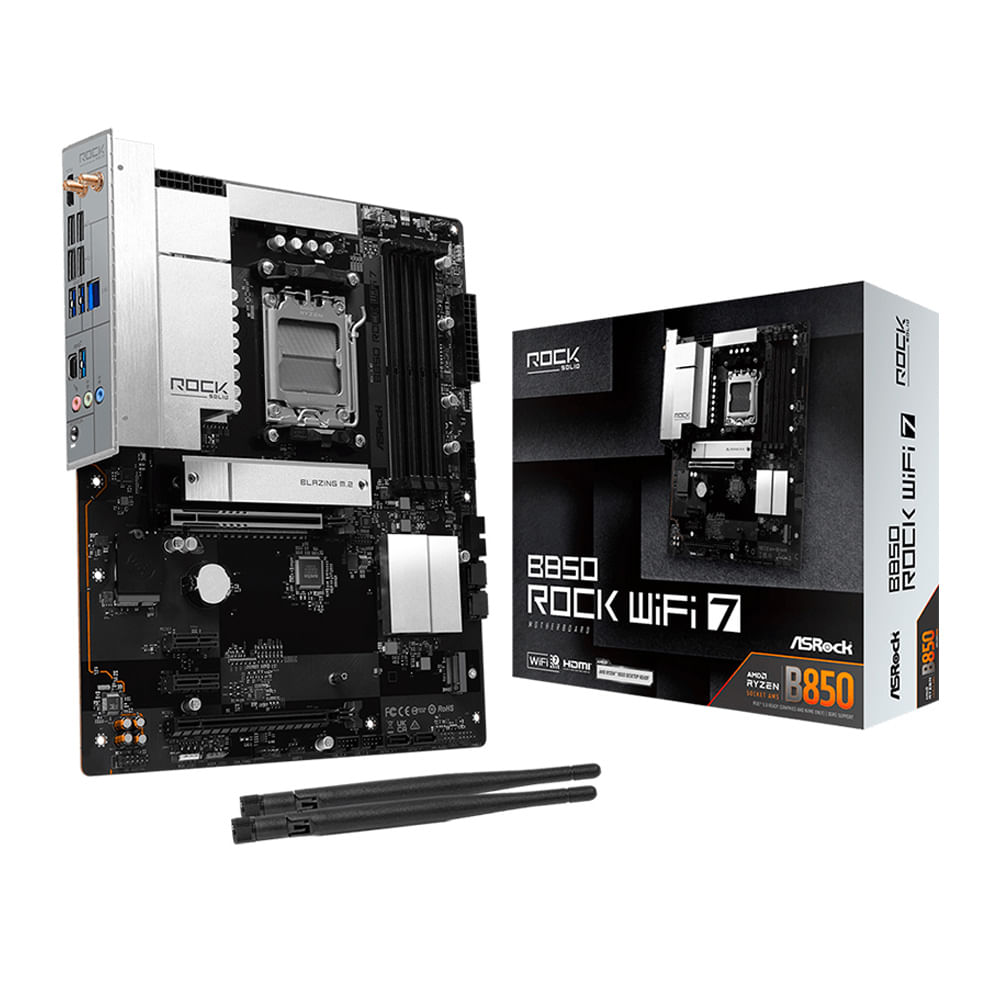 Tarjeta madre ASRock B850 Rock WiFi 7 chipset AMD B850 conectividad Wi-Fi 7