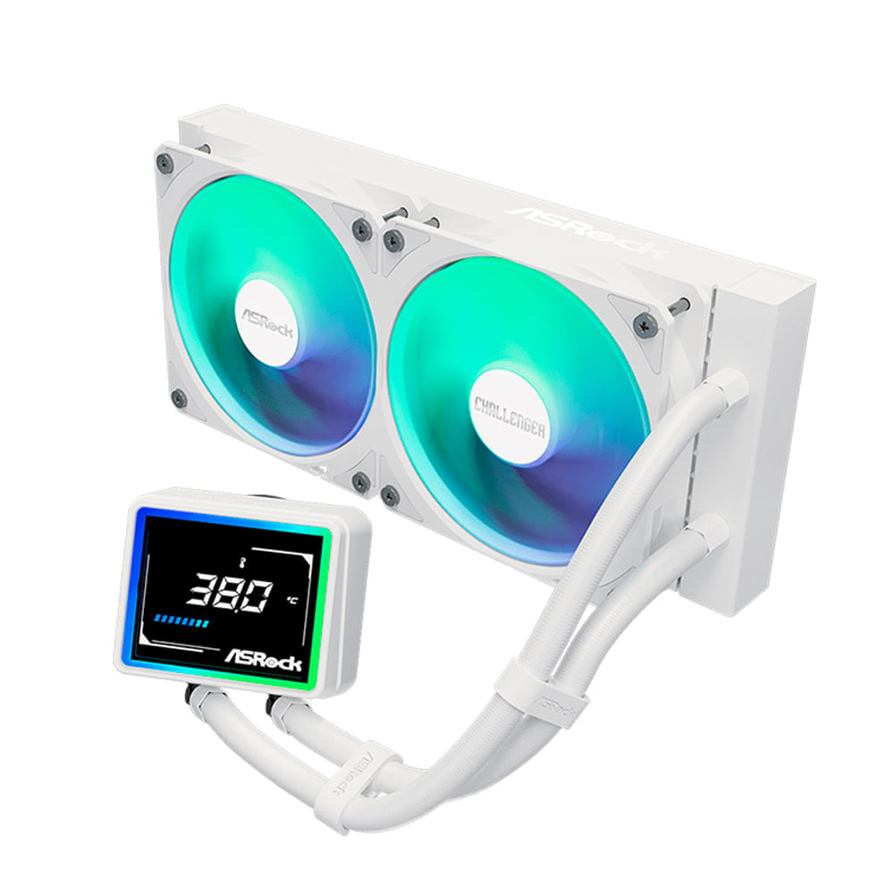 Refrigeración líquida AIO ASRock Challenger White 240 Digital compatibilidad AMD e Intel