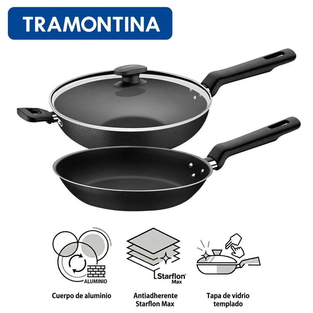 Set de Sartenes de 24cm Tramontina 27899/503 Honda y Plana