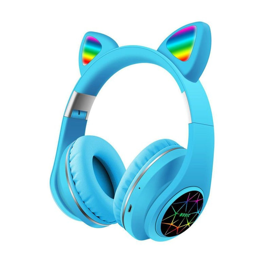 Audífonos orejas de gato bluetooth led 7