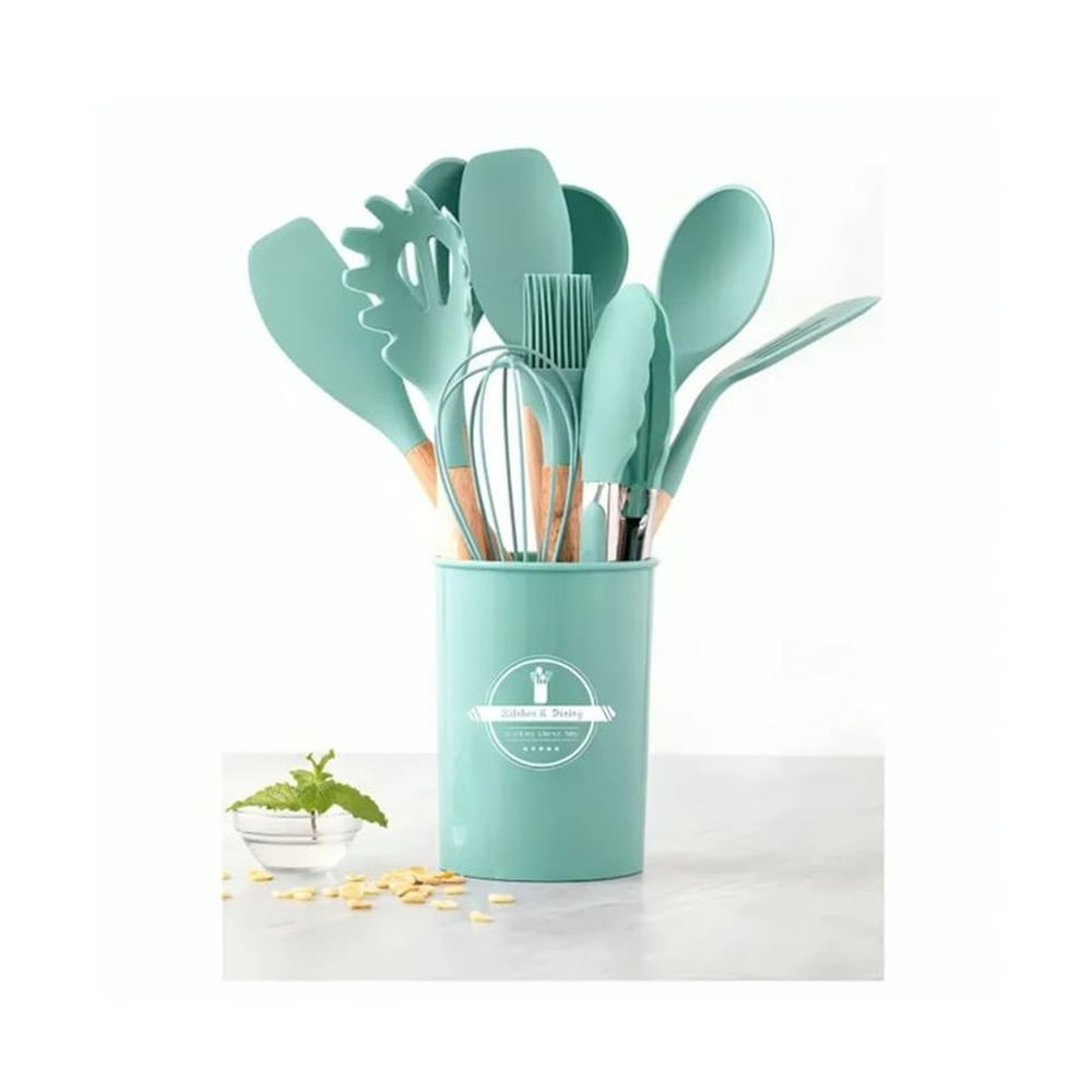 Set de 12 Cucharones Utensilios de Silicona