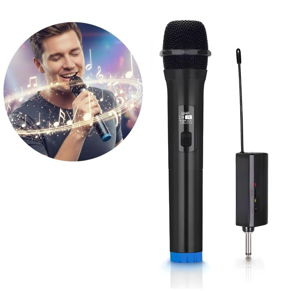 Pack Micrófono Inalámbrico UHF Recargable WG-11 Karaoke Pantalla Digital
