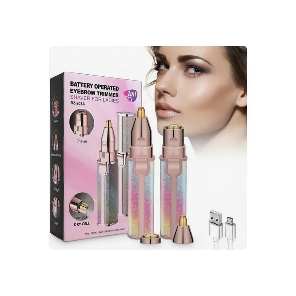 Depiladora Eléctrica 2 en 1 Facial y Cejas