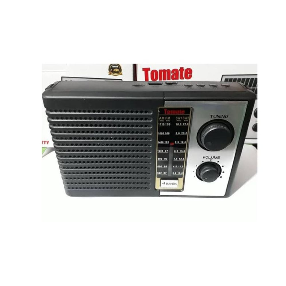 Radio Tomate Portátil Con Pantalla Solar