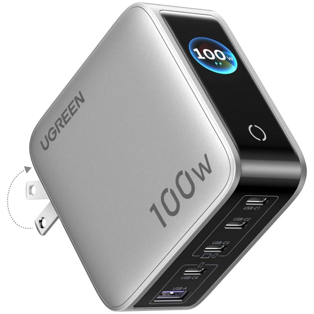 UGREEN Cargador de escritorio Nexode Pro 100W 5 Puertos con Pantalla LCD GaN X773 65619