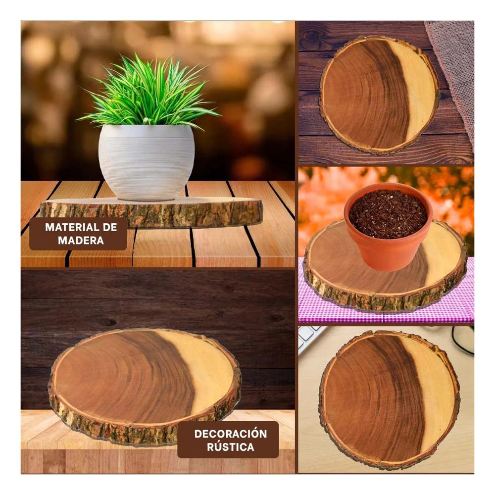Articulo Decorativo Circular de Madera Natural para Casa y Sala Y+Post It