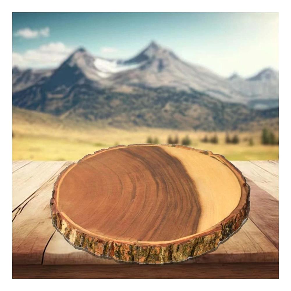 Coleccion circular de madera 33cm para decoracion de hogar en mesa auxiliar Y+Ligas Regalo