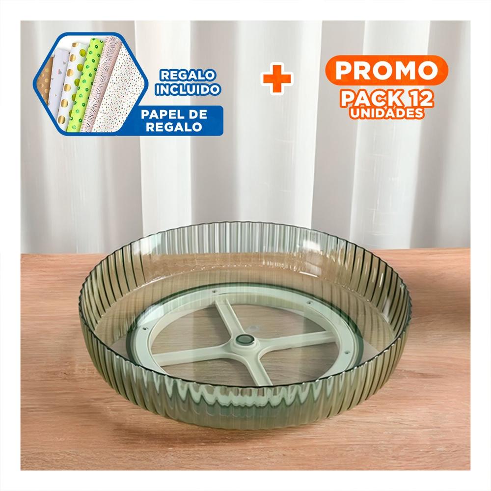 Pack12 Estructura Para Especias Plastico 30.5x6x30.5cm Practica Verde Y+Papel Regalo