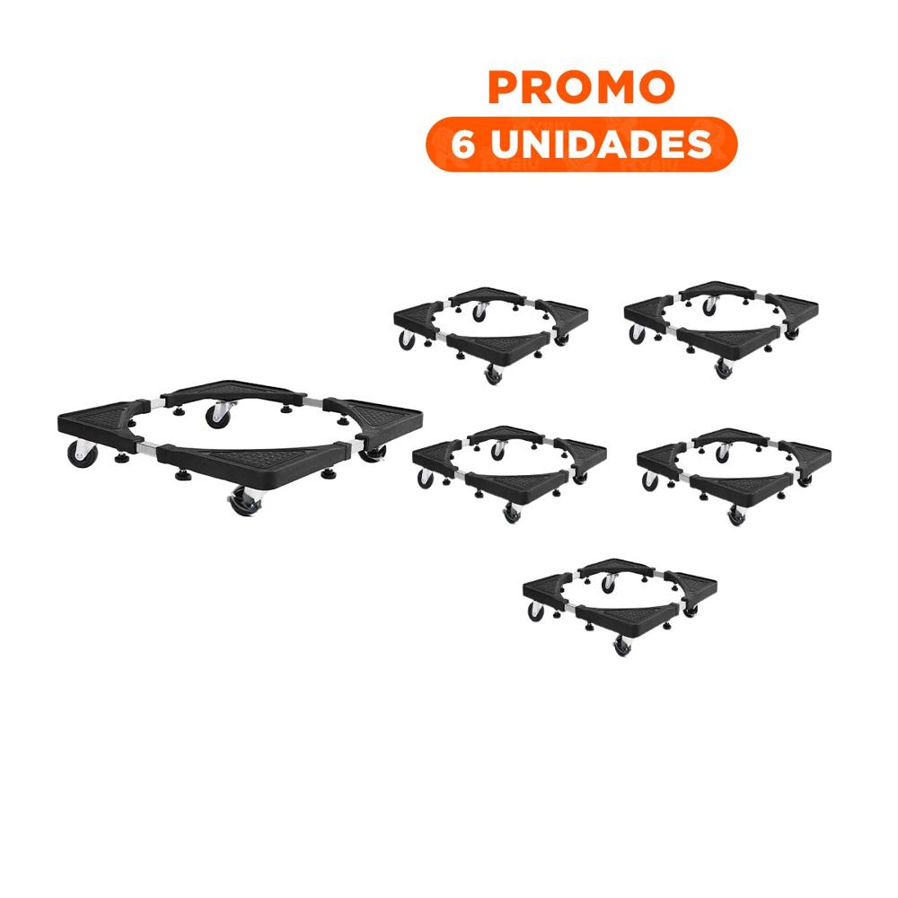 Pack6 Base de Soporte de Acero Negro para Muebles de Cocina