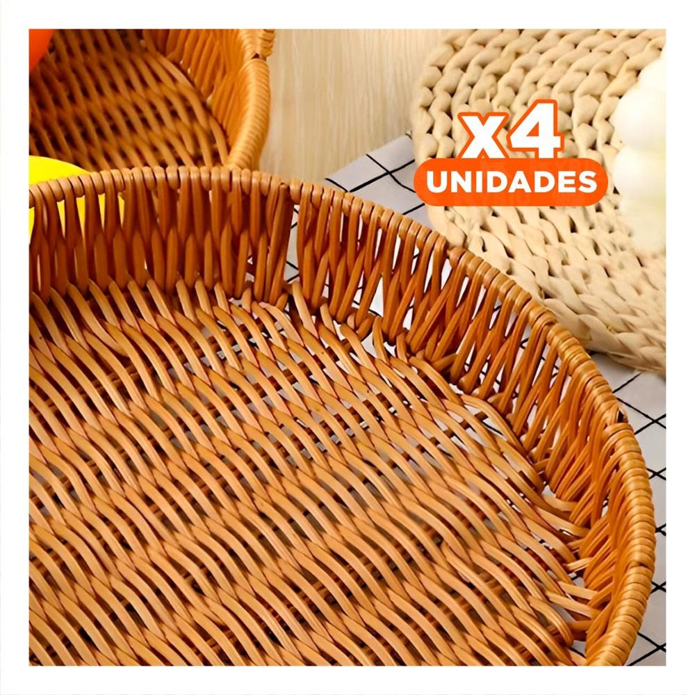 Pack4 Unidad Practica Tejida Circular 35cm Marron Uso Diario Casa Hogar Nuevo