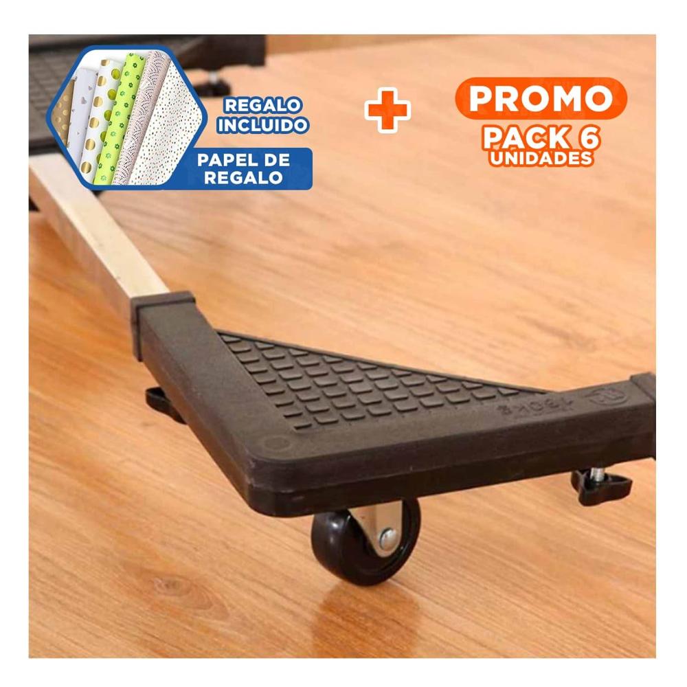 Pack6 Soporte Inferior de Acero Negro para Muebles de Cocina Y+Papel Regalo