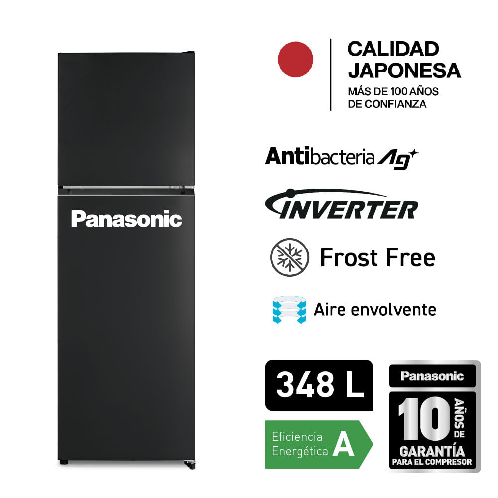 Refrigeradora Panasonic Top Freezer NR-BT33PV1BD No Frost 348L