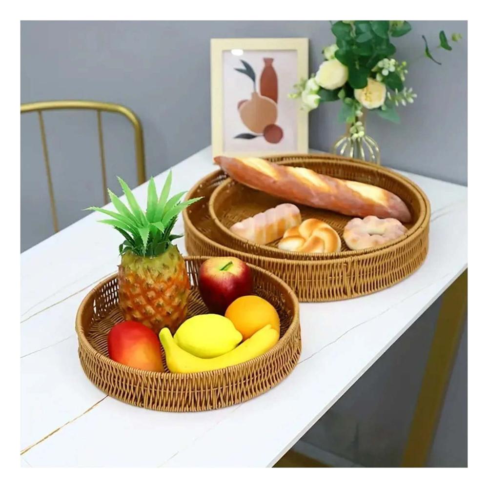 Base Decorativa Tejida Circular 35cm Marron Orden Personal Diario Extra Y+Ligas Regalo