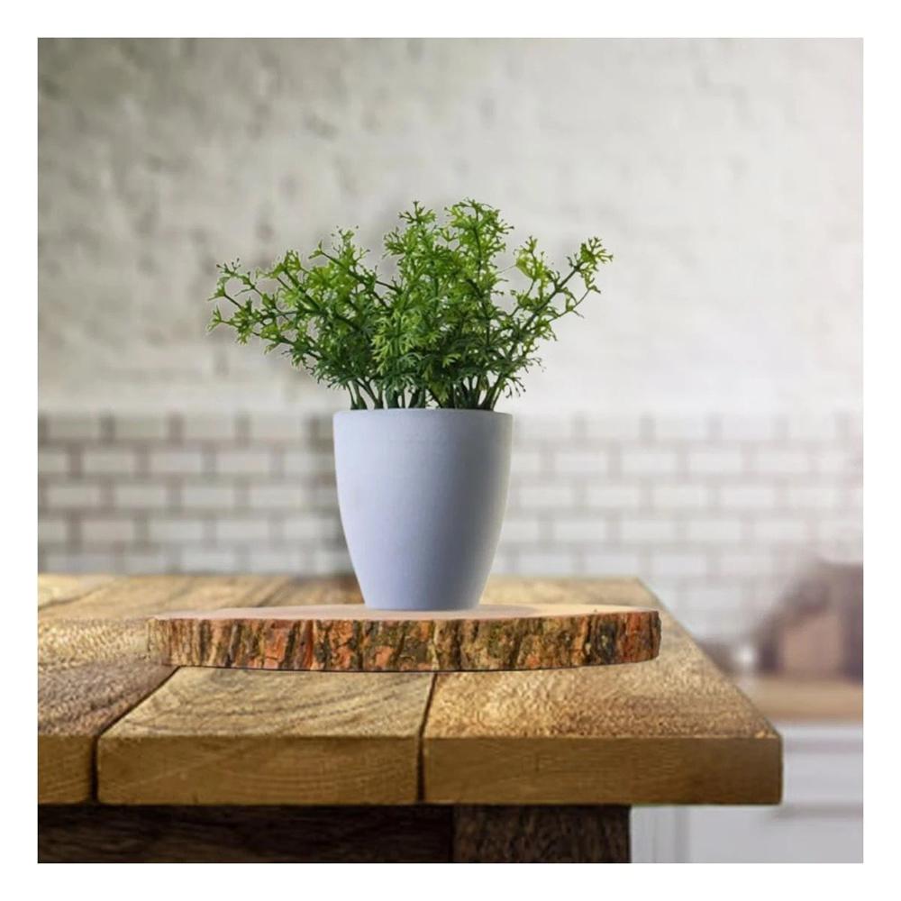 Concepto circular de madera 33cm para decoracion de hogar en mesa principal