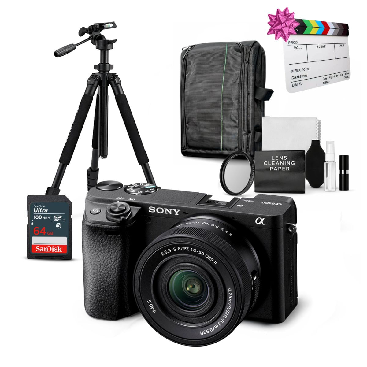 Cámara Sony Alpha a6400 Mirrorless y Lente 16-50mm II y Kit Ultimate