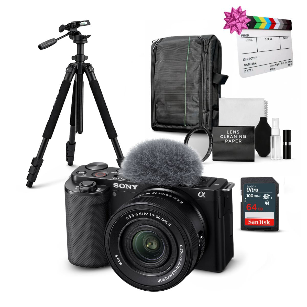 Cámara Sony ZV-E10 Mirrorless y Lente 16-50mm f35-56 II y Kit Ultimate de Accesorios