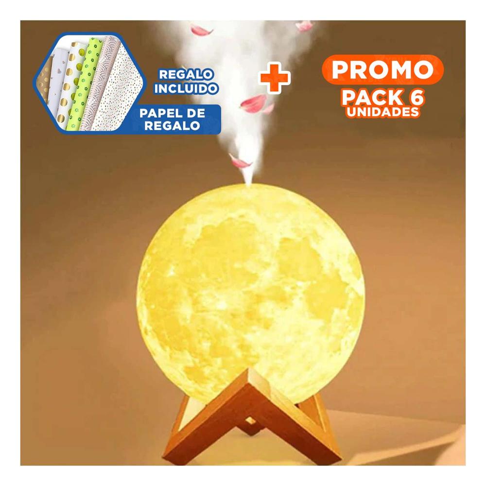 Pack6 Estancia Decorativa Humidificante con Iluminacion Lunar para Casa Moderna Y+Papel Regalo