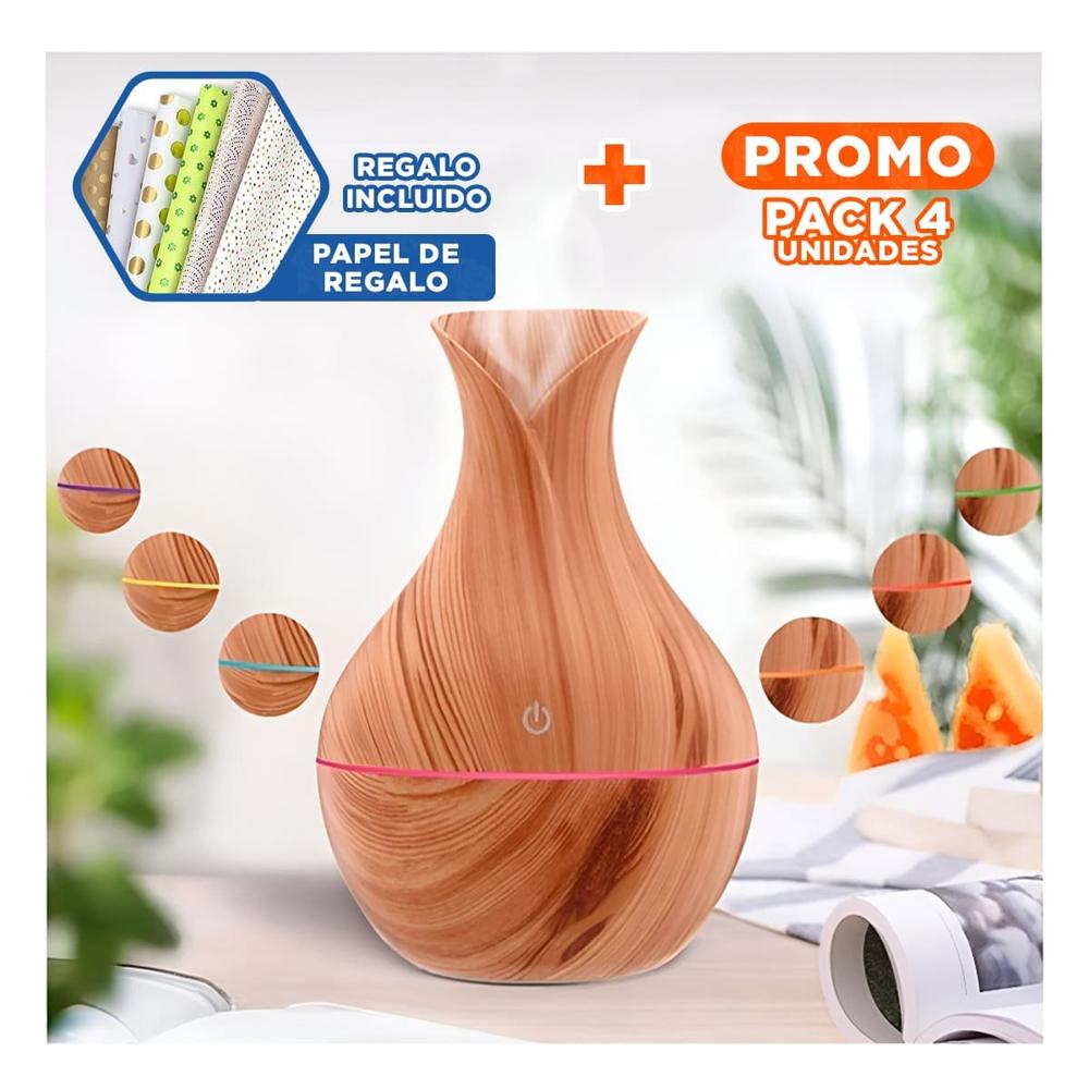 Pack4 Articulo Casa Aromatico en Madera Claro para Hogar Y+Papel Regalo