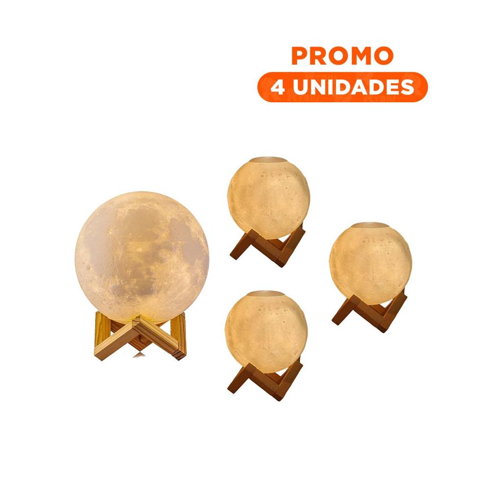 Pack4 Zen Decorativo Humidificante con Iluminacion Lunar para Casa Y+Regalo Sticker