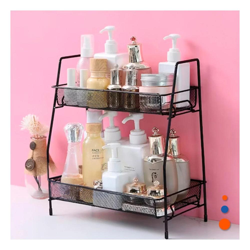 Repisero 2 Niveles Multiuso Comodo y Facil de Usar Negro Y+Ligas Regalo