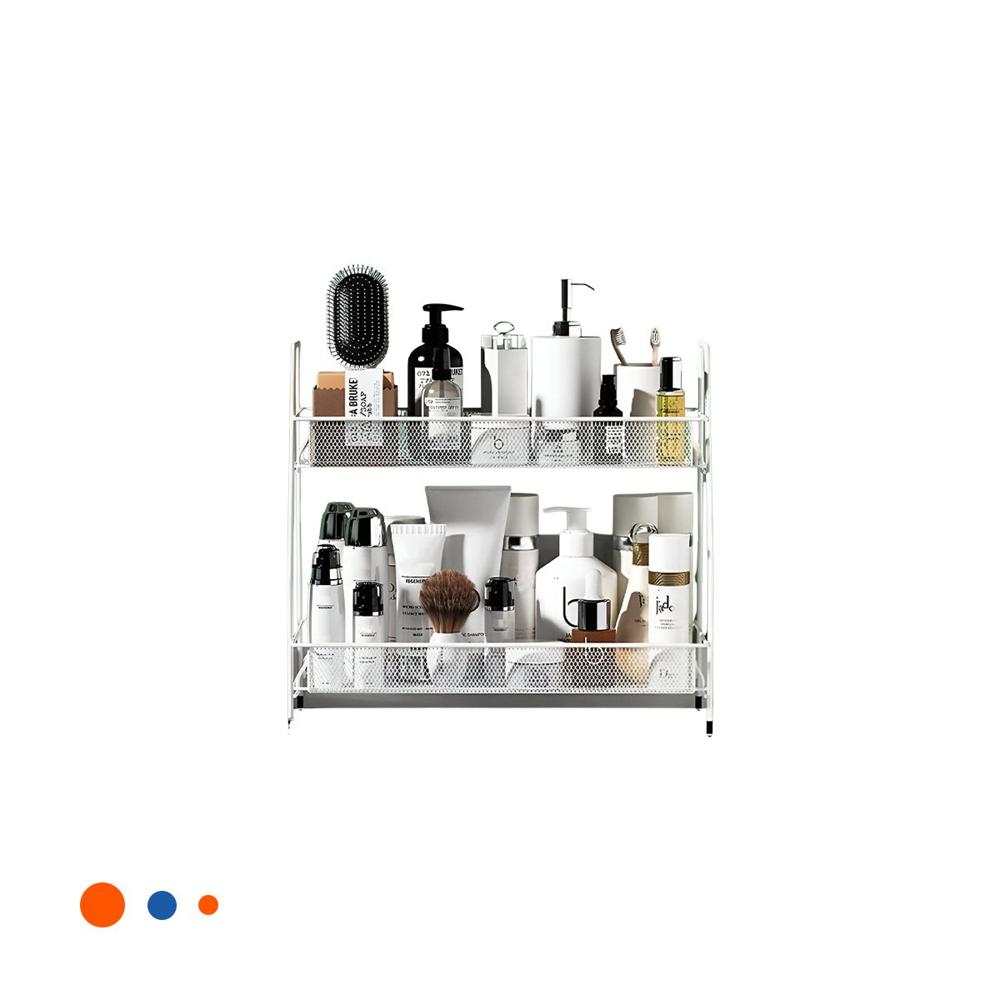 Repisero de 2 Niveles Multiuso Compacto y Seguro y Facil de Usar Blanco Y+Papel Regalo