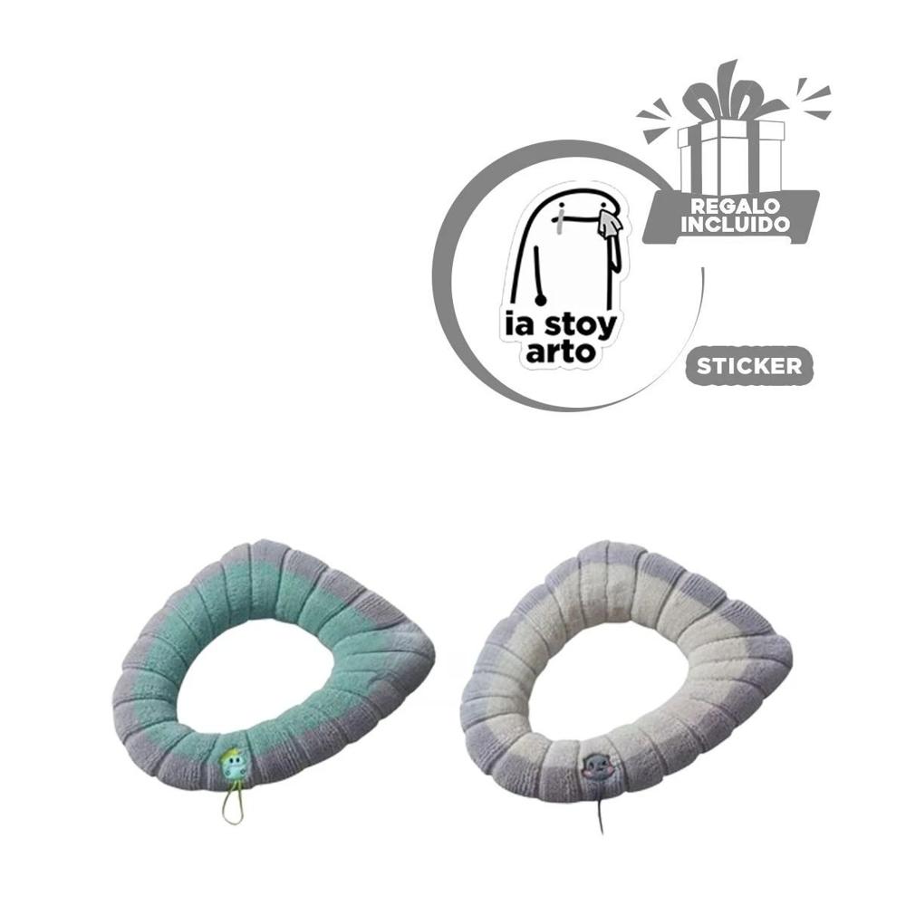 Cubierta Textil para Inodoro Afelpada Suave y Calida en Clima Frio Hogar Y+Regalo Sticker