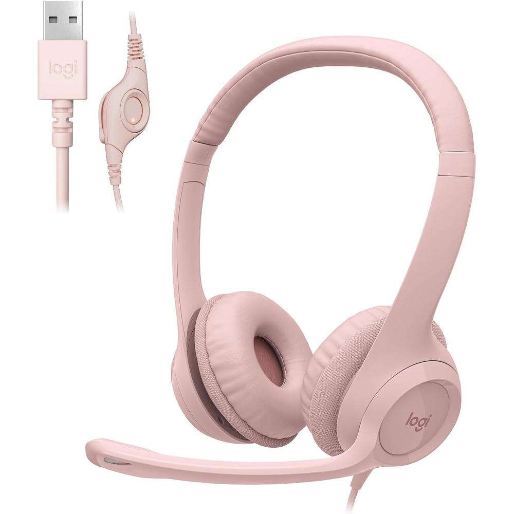 AUDÍFONOS ALÁMBRICOS H390 LOGITECH | ROSA