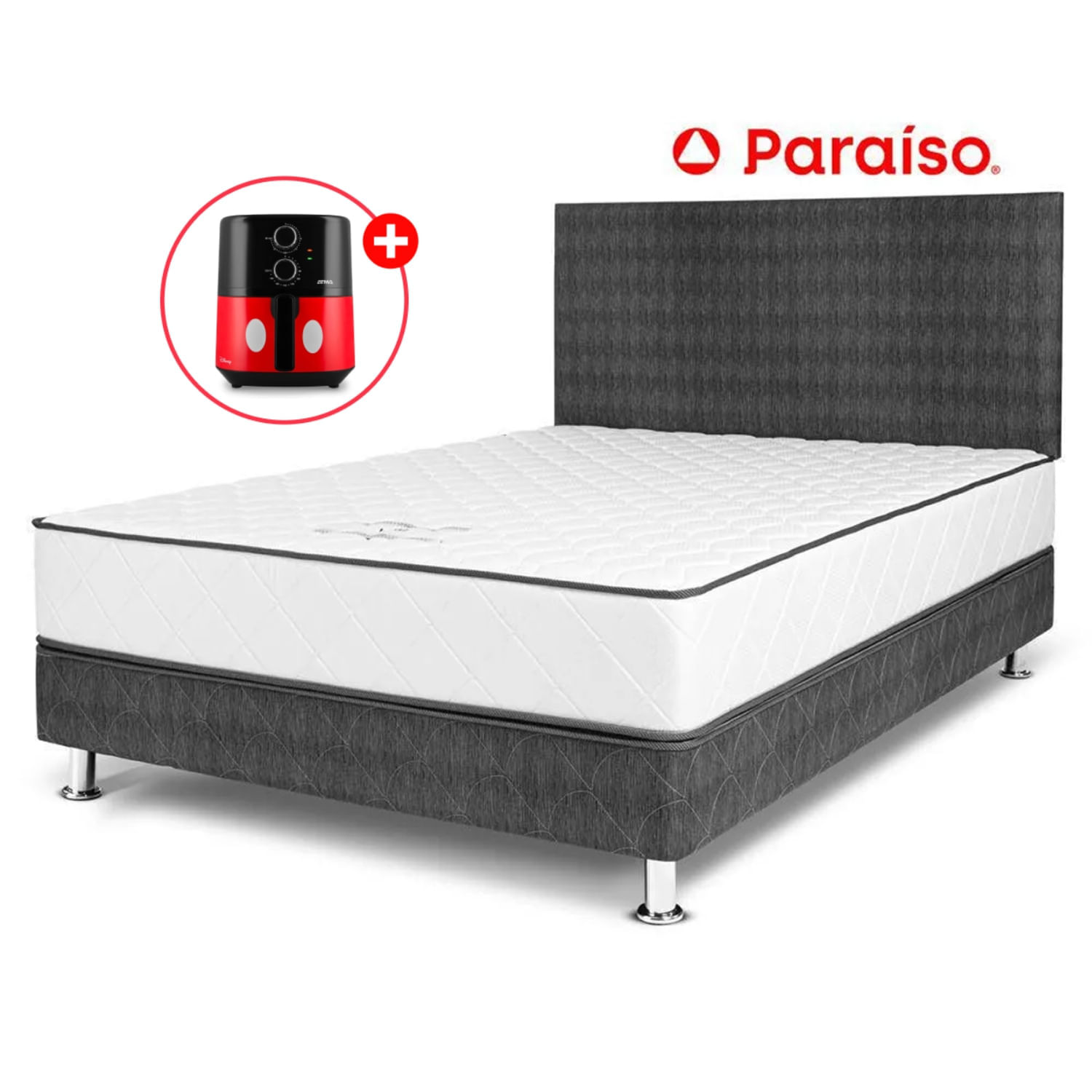 Combo Dormitorio Vital 2 Plazas + Freidora De Aire 4.5LT Atma Disney