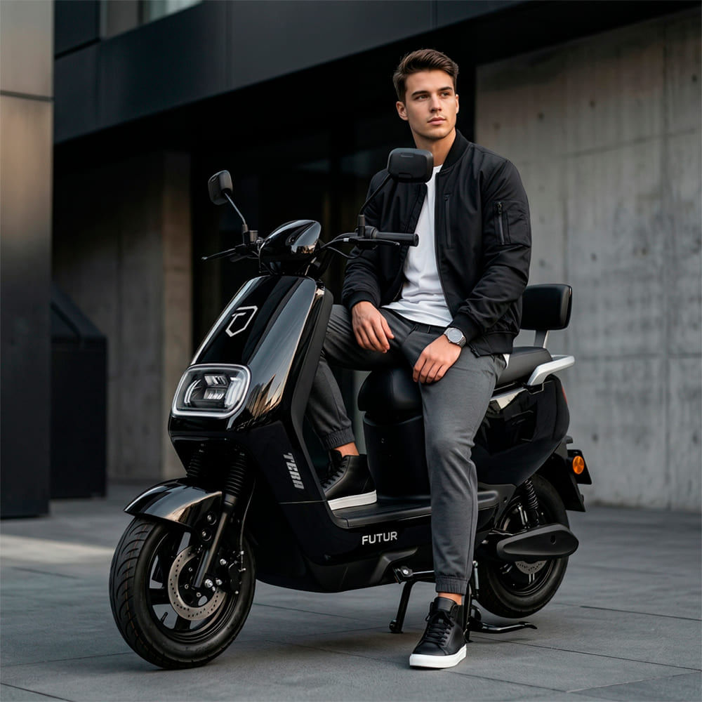 Moto Eléctrica TERA de Litio 800W Negro