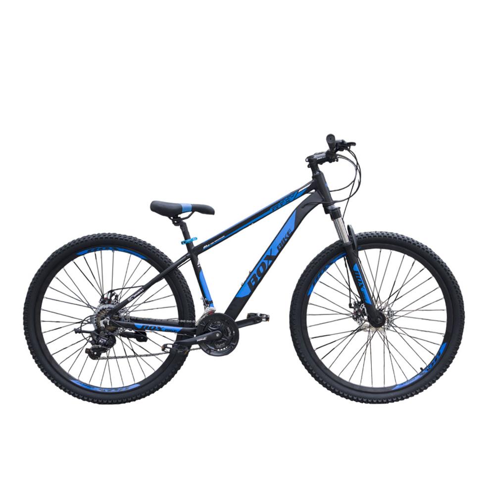 Bicicleta MTB de Aluminio Aro 29 con Suspensión con Bloqueo Negro Azul Bicicleta MTB de Aluminio Aro 29 con Suspensión con Bloqueo Negro Azul