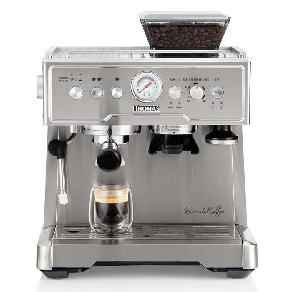 Cafetera THOMAS 2 Tazas  BaristaKafee TH-170EMI Plateado