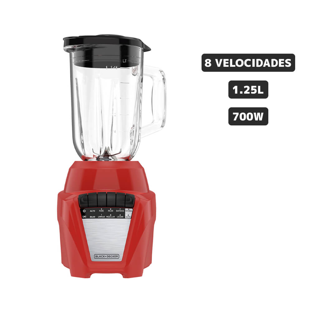 Licuadora BLACK+DECKER 1.25L BL0876-1RDCL Rojo