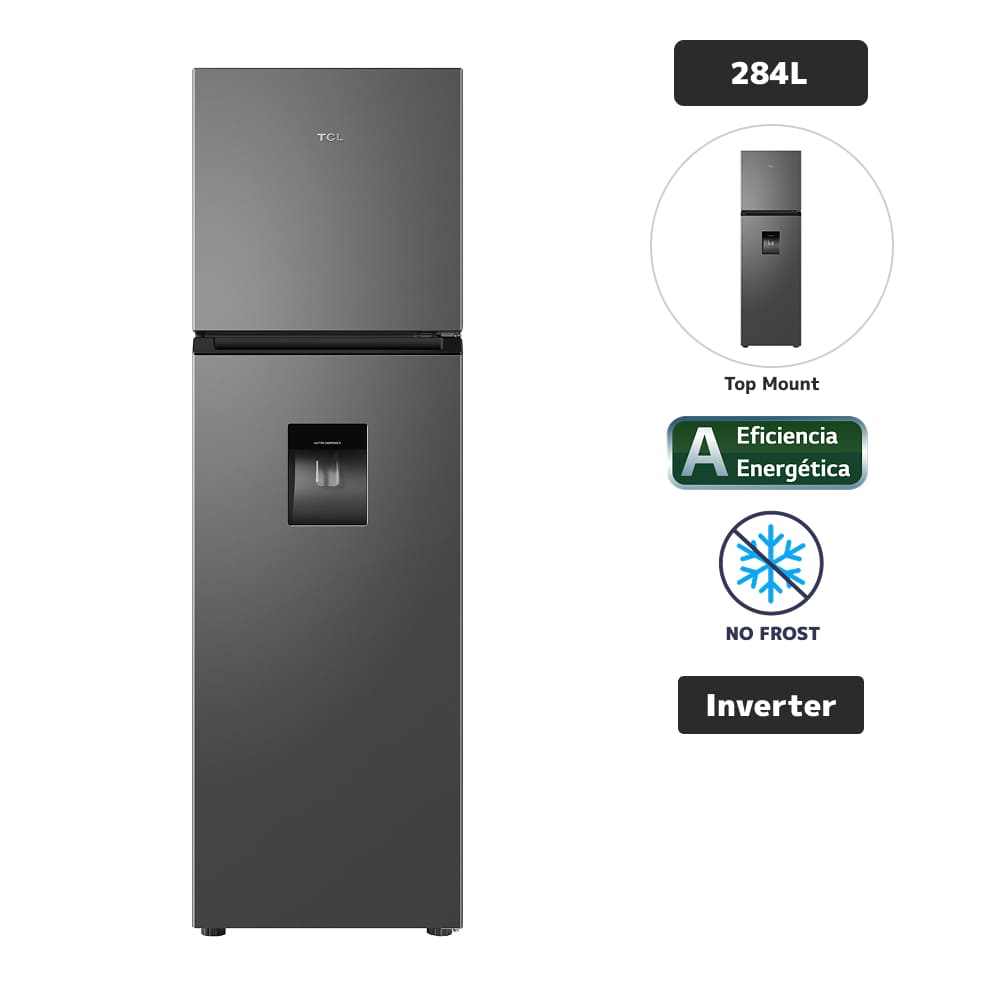 Refrigeradora TCL 284L No Frost P286TMC Ash Grey